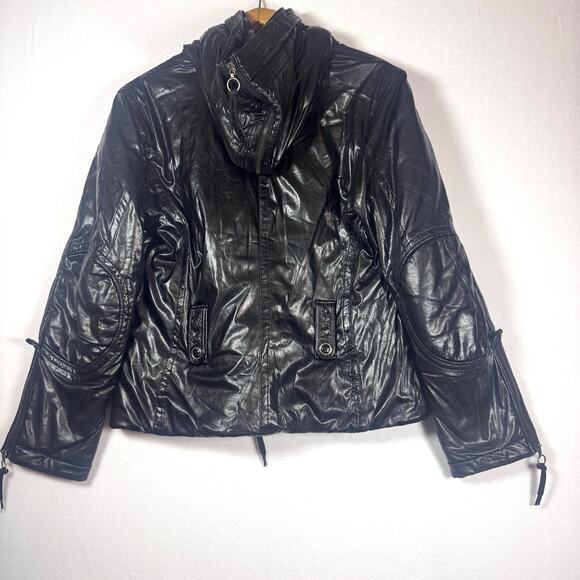 JSX TREME Black Hooded Ulitity Jacket Size 3 Made in Italy - Picture 3 of 10